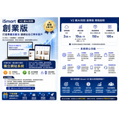 iSmart V2 被 AI 找到創業版｜打造專屬 AI SEO 流量池網站